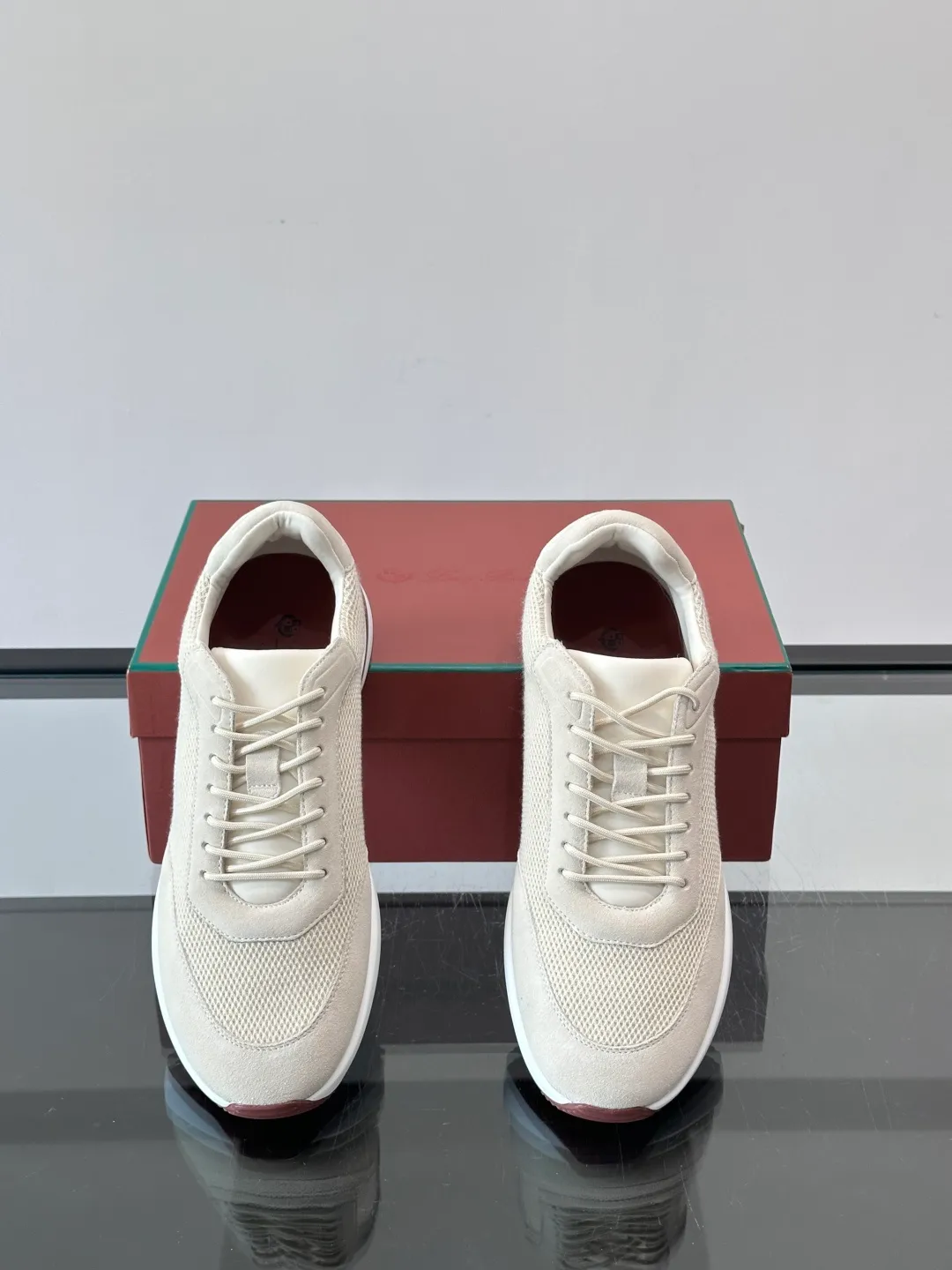 Men's men's shoes 💰p580 "Loro men's shoes 💰pian＊" Week End Walk series sports shoes, using exclusive raw materials, mesh upper + suede stitching, breathable and comfortable, rubber soles with strong grip, suitable for commuting and casual outings. Low-key high-end gray tone, versatile suit or casual wear, size: 39-44 (customized at 38.45.46)